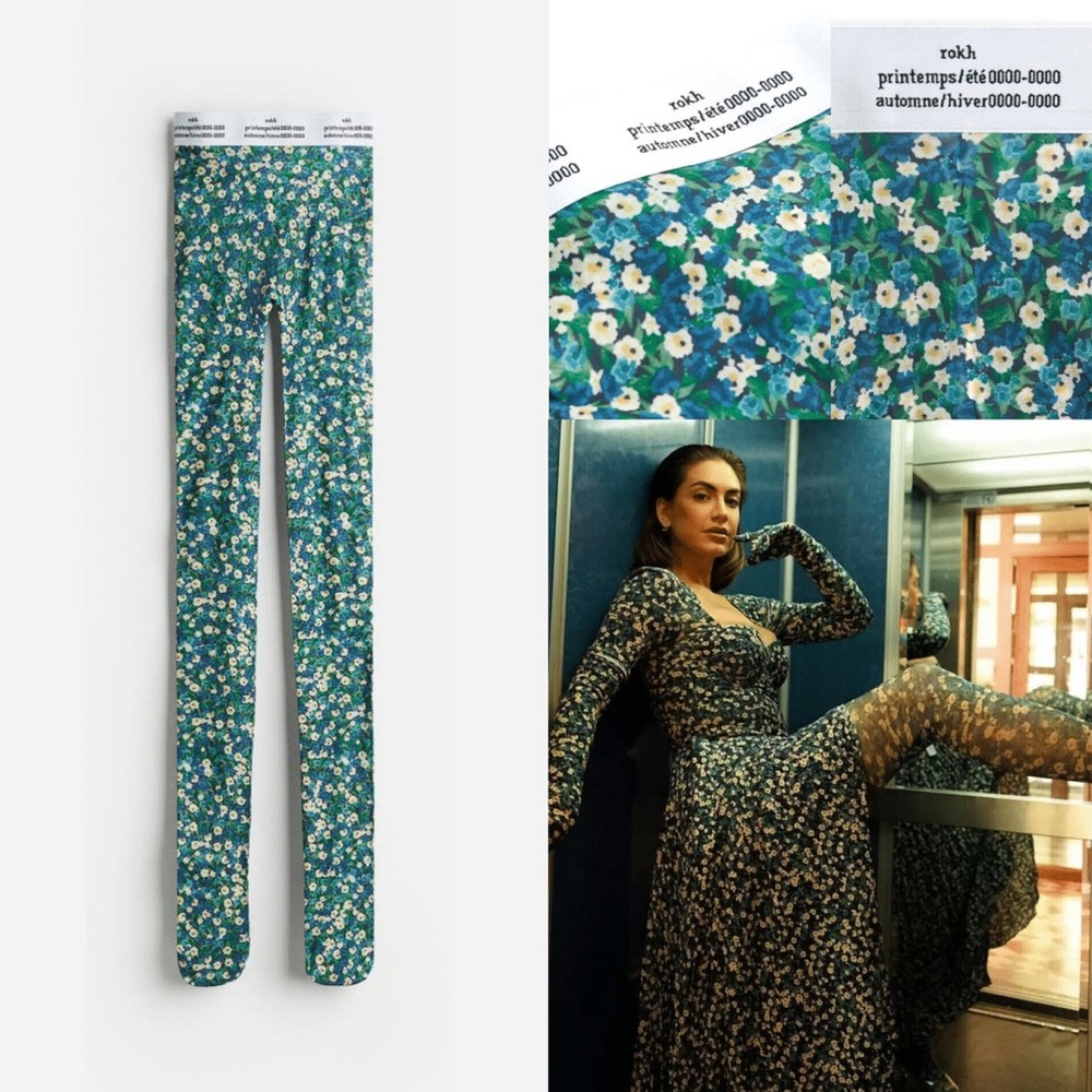 [NWOT] Rokh H&M Floral-print Tights 30 Denier